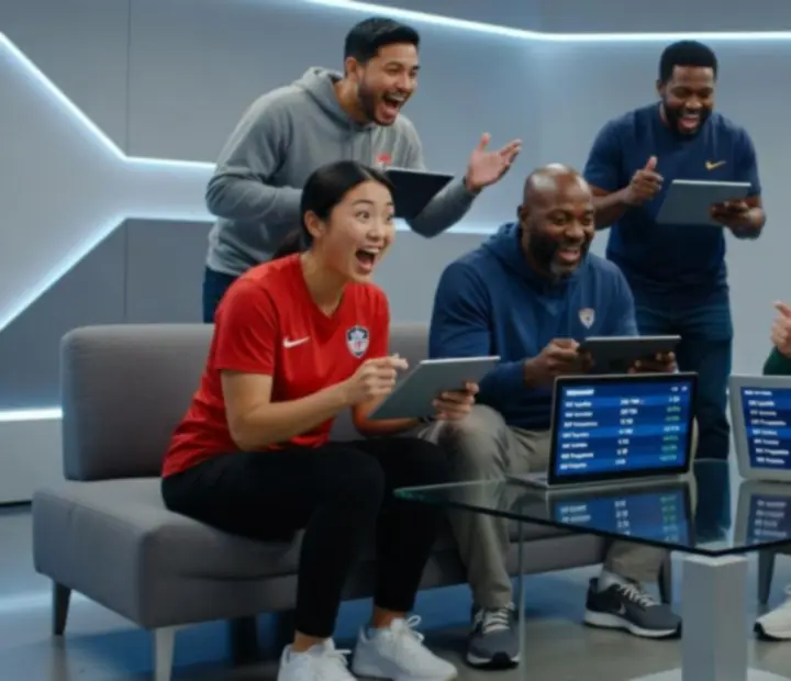 Panel fantasy sportu Veelkoria z widocznym składem drużyny i statystykami