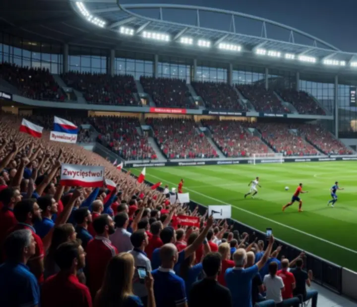 Stadion sportowy w trakcie emocjonującego meczu fantasy