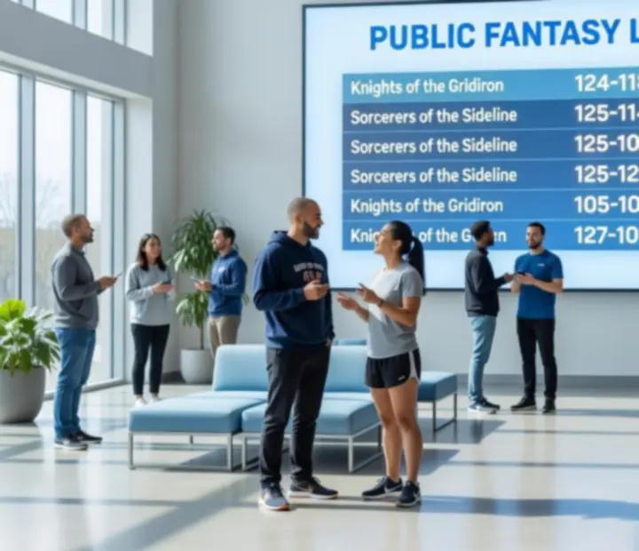 Widok lobby publicznych lig fantasy w serwisie Veelkoria
